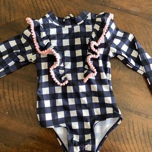 Gingham baby bathing suit